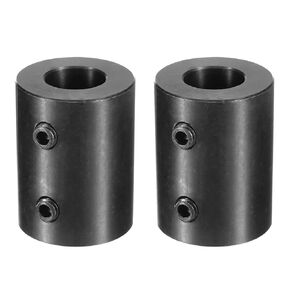 uxcell 2pcs Shaft Coupling 3/4" Bore, 1-1/2" OD, 2" Length, Black Oxide Plated Steel Rigid Coupling, Motor Wheel Coupler, (2 Set Screws)
