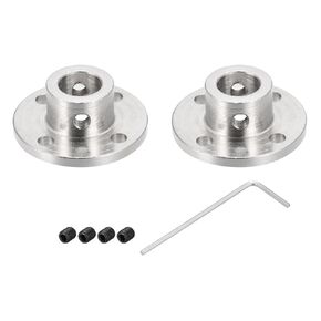 7mm Rigid Flange Coupling Connector Motor Guide Shaft Coupler (w Fastening Screw 4pack M4 Hex Wrench), [for DIY RC Model Stepper Motors Part]- 2Pack