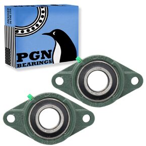 PGN UCFL 208-24 Pillow Block Bearing - Pack of 2 Flange Mounted Pillow Block Bearings - Chrome Steel Bearings with 1-1/2" Bore, Self Alignment