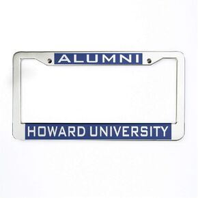 Alumni-Howard University Cute Cool Stainless Steel Metal License Plate Frame Car Tag Cover Holder 2 Holes Rust-Proof for Car University 12X6 INCH, Color2002