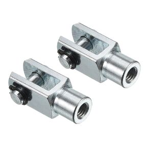 PATIKIL M10x1.25 Air Cylinder Rod Clevis End, 2 Pack Female Thread Y Connector 52mm Length for Air Cylinder Foot Mounting Work, Silver