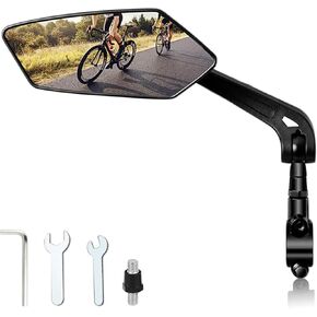 Bike Mirrors Handlebar Rear View Mirror， E-Bike Mirrors, Scratch Resistant Glass Lens，Can be Adjusted 360°and Rotatable Safe Rearview Bicycle Mirror（Right）