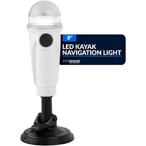 Five Oceans Kayak Lights - Stern Lights for Boats, Anchor Light, 8-inch, Battery-Powered LED Kayak Lights for Night Kayaking with Suction Cup for Small Boat, Canoe, Dinghy, Paddle Board - FO4483