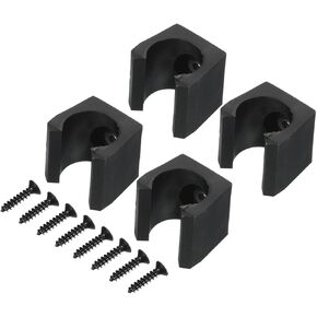 4 Pack Billiards Cue Locating Clip Holder - Plastic Lightweight Pool Stick Clips, Wear-Resistant, Apply to Fishing Rod Pool Cue (14mm Dia, Black)