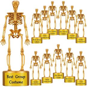 12 قطعة من جوائز الهيكل العظمي من Therwen، جوائز الهيكل العظمي لحفلات الهالوين، أفضل جوائز الهيكل العظمي، جوائز الهيكل العظمي الذهبية البلاستيكية للعبة الهالوين in Kuwait