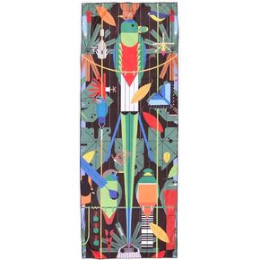 Habitat Charley Harper Monte Verde Yoga Towel, Multicolor, 26 x 71
