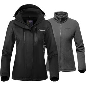 OutdoorMaster Women's 3-in-1 Ski Jacket - Winter Jacket Set with Fleece Liner Jacket & Hooded Waterproof Shell - for Women in Saudi Arabia