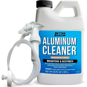 Aluminum Cleaner & Brightener & Restorer Aluminum Pontoon Cleaner Jon Boat and Canoe Aluminum Brightener Boat Cleaner Stain and Oxidation Remover Acid Wash