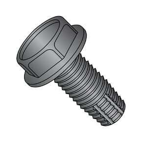 Small Parts 1424FWB Steel Thread Cutting Screw, Black Oxide Finish, Hex Washer Head, Type F, 1/4"-20 Thread Size, 1-1/2" Length (Pack of 25)
