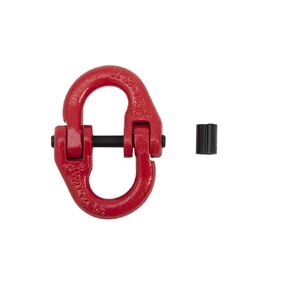 Red Coated G80 Alloy Steel Connecting Link, 3/8", 3.2 TON WLL 7100 lbs Working Load Limit Grade 80 Forged Coupling Hammer Link Lock Hi-Gear