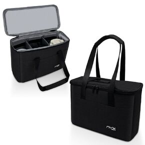 Resuable 3 Cups Drink Carrier for Delivery with Handle and Adjustable Dividers,Insulated Drink Caddy Cup Holder Bag for Take Out,Beverages Carrier Tote with Handle for Outdoors(Black)