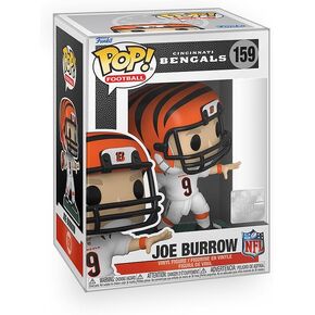 Pop Football: Cincy Bengals - Joe Burrow Throwing Stance in White Vinyl Figure Bundle with Compatible Funko Box Protector