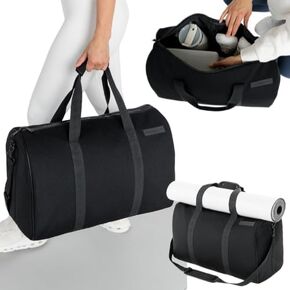 Yoga Mat Bag Carrier - Black Gym Bag with Yoga Mat Holder for Gym, Yoga, Weekend Trips - Neoprene Yoga Bag for Mat - Perfect, Cute Gym Bag for Women & Men -Yoga Mat Storage Tote Bag Fits into Wardrobe
