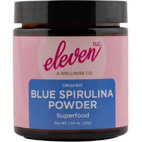 Eleven TLC, Organic Blue Spirulina Powder, Superfood Powder, Espirulina Azul en Polvo, Nutrient-Rich Anti Oxidant, Vegan Plant Protein Powder, Plant-Based, Non-GMO, Non-Reactive Glass Jar