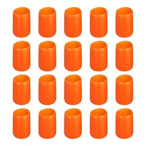 Screw Thread Protector Cover Rubber End Caps, [for Screw, Bolt] - 1/2"(12mm) ID/Orange/50pcs