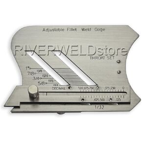RIVERWELD Adjustable Fillet Weld Gauge and Unequal Leg Measurement Weld Throat Thickness Inspection