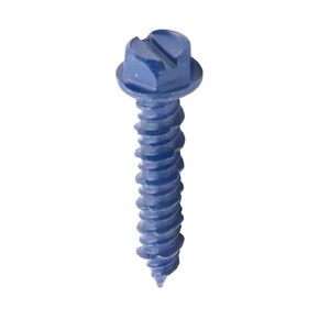 1/4 x 1-3/4" Slotted Hex Head Blue Concrete Screws - 50 Pack for Secure Fastening in Concrete
