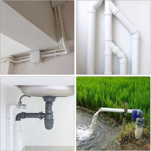 أنبوب PVC مقاس 4 بوصة × 4.3 بوصة مقاس 13 بوصة من الأنابيب البلاستيكية الصلبة المستديرة ذات التأثير العالي، [لسباكة التدفئة والتهوية وتكييف الهواء في المنزل والحديقة المنزلية] - 101.6 × 110 مم / أبيض in Saudi Arabia
