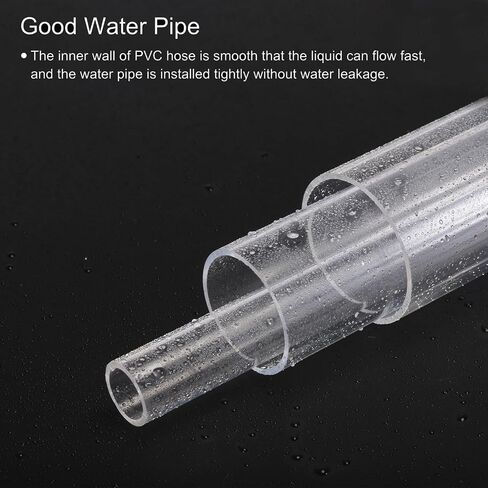 MECCANIXITY 1 1/4 Inch Clear PVC Rigid Tube Round Pipe 25.6mm ID 32mm OD 14" High Impact for Water Pipe, Aquarium, Fish Tank, Greenhouse Garden, Clear in Saudi Arabia