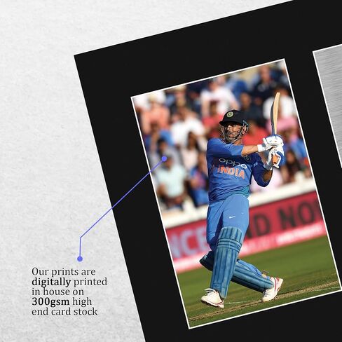 HWC Trading MS Dhoni Indian Cricket Team Gifts صورة مطبوعة موقعة لمحبي تذكارات الكريكيت - مقاس الحروف الأمريكية in Kuwait