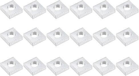 METALLIXITY Square Nuts (M3x6mmx2mm/M3x0.24"x0.08") 100Pcs, Carbon Steel Zinc-Plated Square Machine Screw Nuts - for Indoor and Outdoor, Silver in Saudi Arabia
