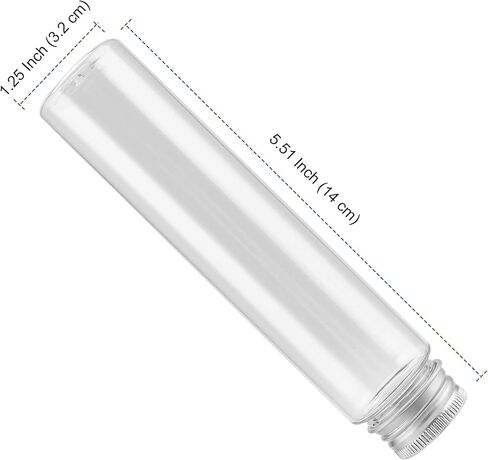 PINGEUI 40 حزمة 140 × 30 مم أنابيب اختبار بلاستيكية مع أغطية لولبية، أنابيب اختبار 110 مل أنابيب اختبار بلاستيكية شفافة لملح الحمام، حاويات الحلوى للحفلات، الزفاف، عيد الميلاد، والهالوين in Kuwait