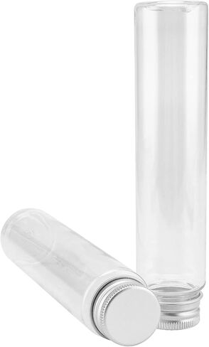 PINGEUI 40 حزمة 140 × 30 مم أنابيب اختبار بلاستيكية مع أغطية لولبية، أنابيب اختبار 110 مل أنابيب اختبار بلاستيكية شفافة لملح الحمام، حاويات الحلوى للحفلات، الزفاف، عيد الميلاد، والهالوين in Kuwait