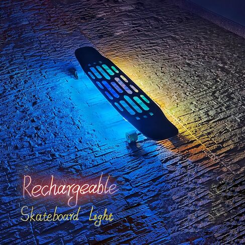 Rechargeable Skateboard Lights Led,Scooter Light,Electric Underglow Longboard Light,Skateboard Accessory,Skateboard Gift,Light for Skate Board,Long Board Night Riding Lithium Battery (4) in Saudi Arabia