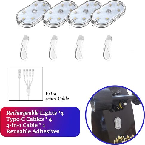 Rechargeable Skateboard Lights Led,Scooter Light,Electric Underglow Longboard Light,Skateboard Accessory,Skateboard Gift,Light for Skate Board,Long Board Night Riding Lithium Battery (4) in Saudi Arabia