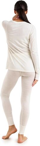 Merino.tech تي شيرت نسائي خفيف الوزن بأكمام طويلة وطبقة أساسية من صوف ميرينو وملابس داخلية حرارية + جوارب صوفية in Kuwait