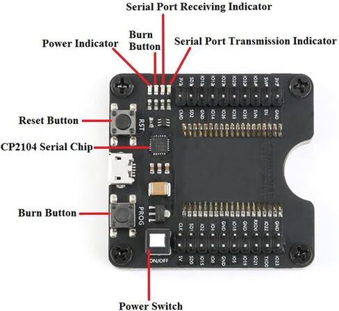 HiLetgo ESP-WROOM-32 Development Board Programmer Tool Burning Fixture Tool Test Socket Downloader for ESP-WROOM-32 ESP32 in Kuwait