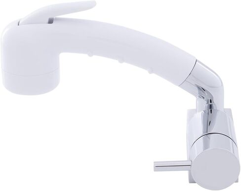 Ambassador Marine Aidack - صنبور سطح قابل للسحب (بارد فقط) (بخاخ أبيض قطبي صغير (بدون خطاف)، خرطوم مطاطي أبيض بطول 10 بوصات) (كروم/أبيض قطبي) 134-1748-CA-W in Kuwait
