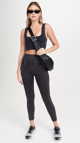 Free People Women's Square Neck Good Karma Bra, Black, M-L in Saudi Arabia