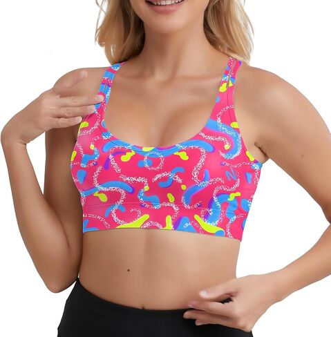 Cross Back Sports Bra for Women,Padded Strappy Medium Impact Support Yoga Bra for Workout Fitness in Saudi Arabia