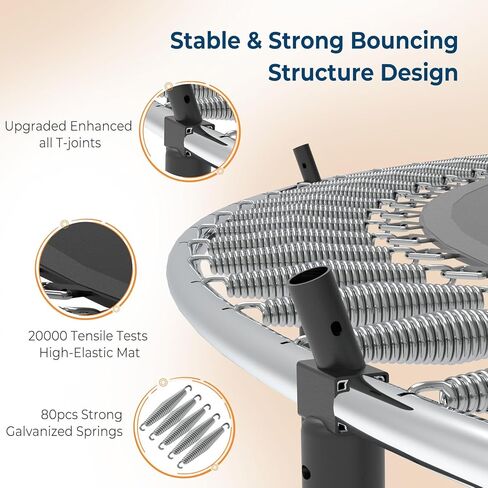 Tatub 14FT Outdoor Trampoline for Kids and Adults, Upgraded Trampoline with Enclosure Net and Fiberglass Curved Poles, Recreational Backyard Trampoline with Accessories Set, Capacity for 4-6 in Kuwait