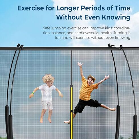 Tatub 14FT Outdoor Trampoline for Kids and Adults, Upgraded Trampoline with Enclosure Net and Fiberglass Curved Poles, Recreational Backyard Trampoline with Accessories Set, Capacity for 4-6 in Kuwait