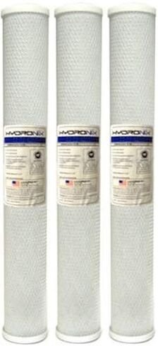 فلتر كتلة الكربون Hydronix CB-25-2010 NSF بطول 2.5 بوصة OD × 20 بوصة، 10 ميكرون (عبوة من 3 قطع) in Saudi Arabia