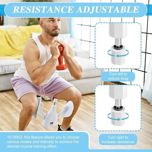 الفخذ ماستر 22-77 رطل، ساق مقاومة قابلة للتعديل وتمارين قوة الفخذ الداخلية، مدرب كيجل مشكل الورك، جهاز تقوية أرضية الحوض مع حزام ووسادة للرجال والنساء للتمرين in Kuwait