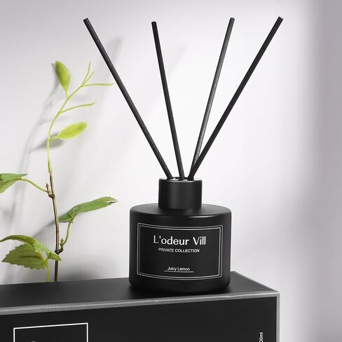 موزع روائح عطر L'odeur Vill Reed، 3.4 أونصة (100 مل) مجموعة ناشر روائح اللافندر إبرة الراعي مع 6 أعواد ناشرة للزيوت، ناشر رائحة عطرية سوداء غير لامعة، عطر منزلي طويل الأمد للحمام والحمام in Saudi Arabia