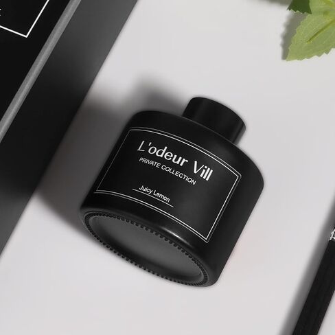 موزع روائح عطر L'odeur Vill Reed، 3.4 أونصة (100 مل) مجموعة ناشر روائح اللافندر إبرة الراعي مع 6 أعواد ناشرة للزيوت، ناشر رائحة عطرية سوداء غير لامعة، عطر منزلي طويل الأمد للحمام والحمام in Saudi Arabia