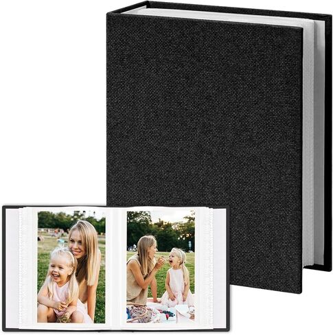 Vienrose Photo Album 4x6 100 Pockets Storage Photo for Family Wedding Anniversary Baby Vacation, Black in Saudi Arabia