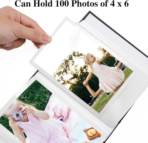ألبوم صور Vienrose مقاس 4 × 6 يحتوي على 100 صورة للتخزين مناسبة لذكرى الزفاف العائلية وإجازة الطفل، باللون الأسود in Kuwait