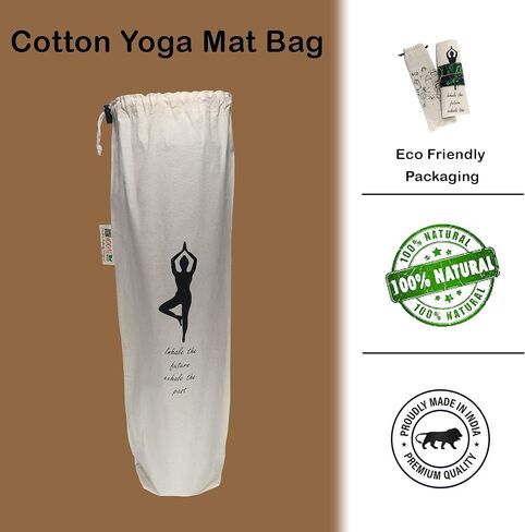 Yoga Mat Bag Cover -100% Cotton Lightweight,Washable Yoga Dust Bag With Adjustable Strap in Saudi Arabia