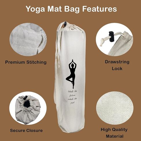 Yoga Mat Bag Cover -100% Cotton Lightweight,Washable Yoga Dust Bag With Adjustable Strap in Saudi Arabia