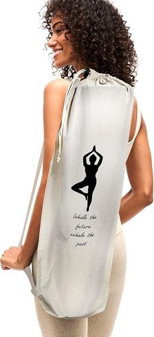 Yoga Mat Bag Cover -100% Cotton Lightweight,Washable Yoga Dust Bag With Adjustable Strap in Saudi Arabia