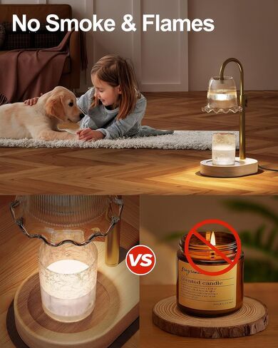 مصباح تسخين شمعة الزهور مع مؤقت، سخان مصباح شمعة كهربائي مع لمبتين، مصباح شمعة أكثر دفئًا لشموع البرطمان، ضوء شمعة بارتفاع قابل للتعديل، سخان إذابة الشمع in Kuwait