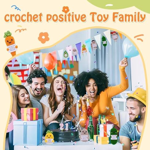 2PCS Positive Potato & Emotional Support Pickle Crochet Dolls,Mini Funny Knitted Wool Toy with Positive Card.Cute Crochet Doll Cheer Up Gift for Friends,Parties,Christmas Decoration and Encouragement in Saudi Arabia