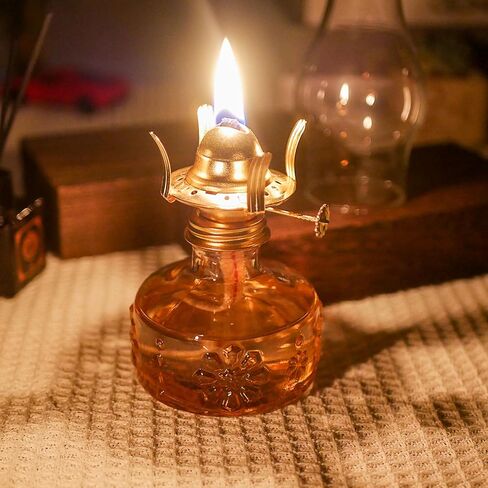 2 Pcs Chamber Oil Lamp Grey Vintage Glass Clear Kerosene Lamp Indoor Decorative Hurricane Lamp Oil Lamps for Indoor Use or Tabletop Decor and Emergency Lighting in Saudi Arabia