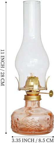 2 Pcs Chamber Oil Lamp Grey Vintage Glass Clear Kerosene Lamp Indoor Decorative Hurricane Lamp Oil Lamps for Indoor Use or Tabletop Decor and Emergency Lighting in Saudi Arabia