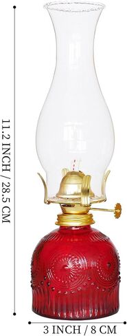 2Pcs Oil Lamps for Indoor Use Blue Vintage Glass Clear Kerosene Lamp Indoor Decorative Hurricane Lamp Oil Lantern for Home Tabletop Emergency Lighting in Saudi Arabia